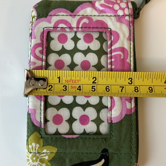 Vera Bradley Olivia Pink Zip Top ID Card Lanyard Keyring Case Wallet Like New - Picture 7 of 7